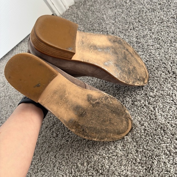 Aldo Taupe Faux Suede Ankle Booties Size 8 - Picture 8 of 10
